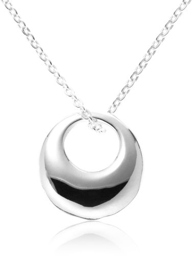 Sterling Silver Open Round Sculpted Pendant, 16