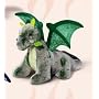 11" Green Dragon with Iridescent Wings and Chest Plush Stuffed Animal Toy by Russ