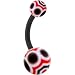 Bioplast Black Red Marracas Belly Ring