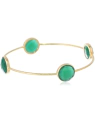 22k Yellow Gold Plated Gold-Tone Bangle Bracelet, 8"