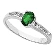 14K White Gold Tsavorite and Diamond Ring
