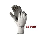 ATLAS Fit 451 Gray Thermal Work Gloves MEDIUM M 12 Pair