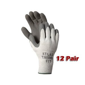 ATLAS Fit 451 Gray Thermal Work Gloves MEDIUM M 12 Pair
