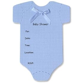 24 Blue Onesie Baby Shower Invitations - Baby Shower Invitation Set with Envelopes