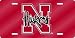 Nebraska Huskers Laser Cut Red License Plate - SET OF 6 - Sports Merchandise
