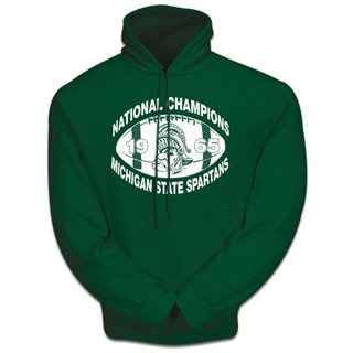 1965 Michigan State University National Champions Green Hooded Sweatshirt
