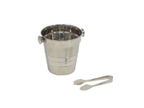 Top Hit 224734 Eiseimer 14cm Edelstahl mit Eiszange