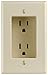 Leviton 15 Amp 1-Gang Recessed Duplex Receptacle, Residential Grade, with Screws Mounted to Housing, 689-I, Ivory