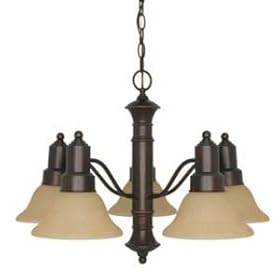 Nuvo Lighting Gotham Mahogany Bronze Five-Light Chandelier by Nuvo