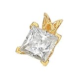 Brilliant! 14k Yellow-gold 06.50MM=1 1/2 CT Moissanite Scroll Setting Pendant
