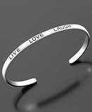 Sterling Silver Live Love Laugh Cuff Bangle Bracelet