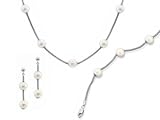 Sterling Silver 'Smart Pearls' Necklace, Bracelet & Earring Jewelry Set