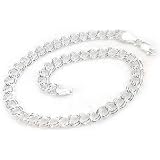 Small Sterling Silver 7.75 Double Link Chain Charm Bracelet