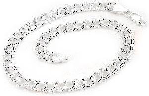 Small Sterling Silver 7.75 Double Link Chain Charm Bracelet