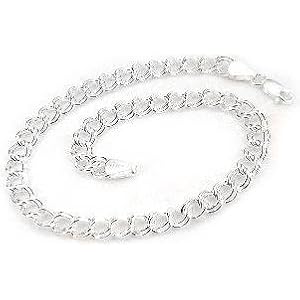 Buy Small Sterling Silver 7.75 Double Link Chain Charm Bracelet