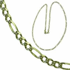 14Kt Yellow Gold Diverse Figaro Chain