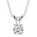 18k White Gold Four Prong Round Diamond Solitaire Pendant (H-I/SI1, 1/4 ct. tw.)