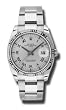 Rolex Date Silver Roman Dial 18k White Gold Fluted Bezel Oyster Bracelet Mens Watch 115234sro from Rolex