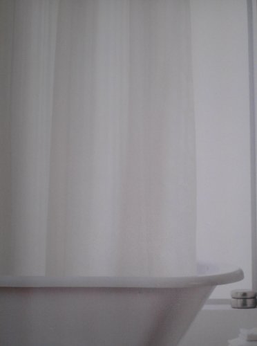 White Stripes Hookless Shower Curtain