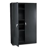 Steel Double Door Storage Cabinet (requires shelves), 48w x 18d x 78h, Black (TNNJ878BK)
