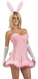 Sexy Adult Womens Halloween Costumes Cute Pink Bunny Rabbit Dress Costume Theme Party Outfit