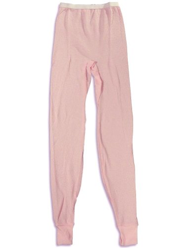 Indera - Womens Thermal Long John Pant 5000DR , Pink (Size Small)