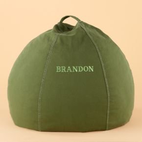 Kids Bean Bags & Floor Cushions: Kids Green Cotton Beanbag Chair