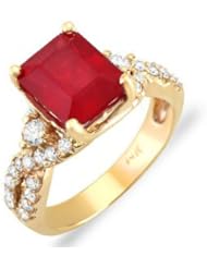 Vintage 4.90 Ct Natural Ruby & Diamond Ring 14k Gold