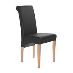 Ambientehome 57136 Stuhl Sangha Kunstleder schwarz T/B/H 60 x 47 x 93 cm