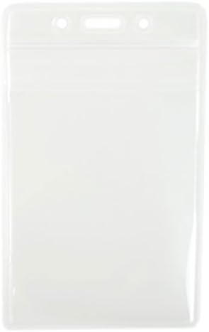 Clear Vertical Vinyl Resealable Badge Holder with Slot Holes (10763) by EK USA