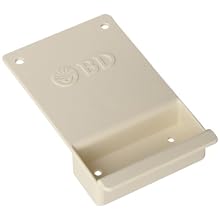 BD 305485 Locking Wall Bracket for 8, 10 Quart and 6 Gallon Multi-Use Nestable Sharps Collectors, 3-1/2" Width x 6" Height x 1" Depth, Pearl (Case of 12)