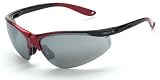 Crossfire 1733 Brigade Black / Red Frame Safety Sunglasses with Silver Mirror Lenses