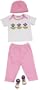 Elegant Baby "Grow Little Garden" 100% Cotton Fashion Set Includes Hat, Pants, Short-Sleeve Tee Matching Socks Packaged In A Reusable Drawstring Bag Size 0-6 Months.