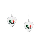 Earring Heart Charm Italian Sweetheart Italy Flag