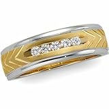 14K Two Tone Gold Diamond Duo Ring