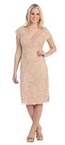 Hot Sale Mother of the Bride Formal Short Lace Dress #974 (3XL, Blush)