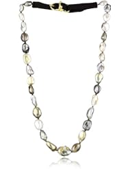 Vibes "Edgy" 18 Karat Gold Keshi Pearl and Diamond Necklace
