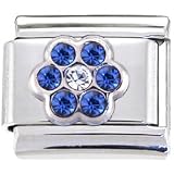 CRYSTAL Gem SEPTEMBER BIRTHSTONE DAISY Italian Charm