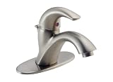 Delta 583-SSWF C-Spout Single-Handle Centerset Lavatory Faucet with Metal Pop-Up, Stainless