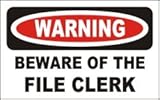 : WARNING BEWARE OF THE FILE CLERK Youth Sweatshirt for boys or girls