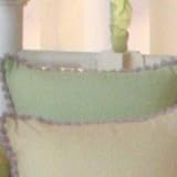 Froggy - Lavender Decorator Pillow - Green Gingham w/ Purple Chenille Cord