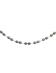 Sterling Silver 6-7mm Black Freshwater Cultured Pearl Necklace