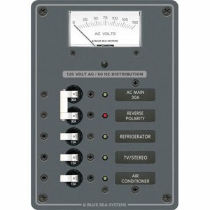 Blue Seas Systems Panel 120Vac Main+3 Pos Meter