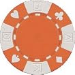Clay Composite Card Suited Poker Chips 25 11.5 gram Orange Poker Chips