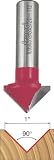 Freud 20-112 1-Inch Diameter 90-Degree V-Grooving Router Bit with 1/2-Inch Shank