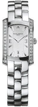Baume  &  Mercier Hampton Milleis Women's 8513 Silver Dial Diamond Bezel Steel Watch