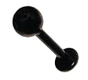 LB0008 / Piercing Labret - Lippenpiercing 1,6 x 10 mm aus schwarzem Chirurgenstahl mit Kugel 5 mm