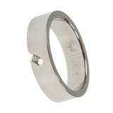 Titanium ring w/ CZ stones and high polish - Width: 6mm