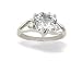 14K White Gold Genuine Heart White Topaz and Diamond Ring