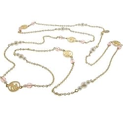 Rocawear Gold Tone Opera Rw Logo Necklace